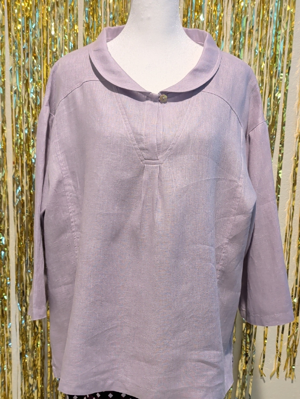 🔥Light Lavender Women's 100 Percent Linen Top, XL